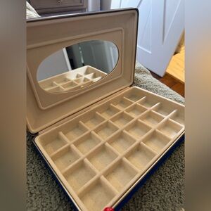 Blue velvet jewelry box